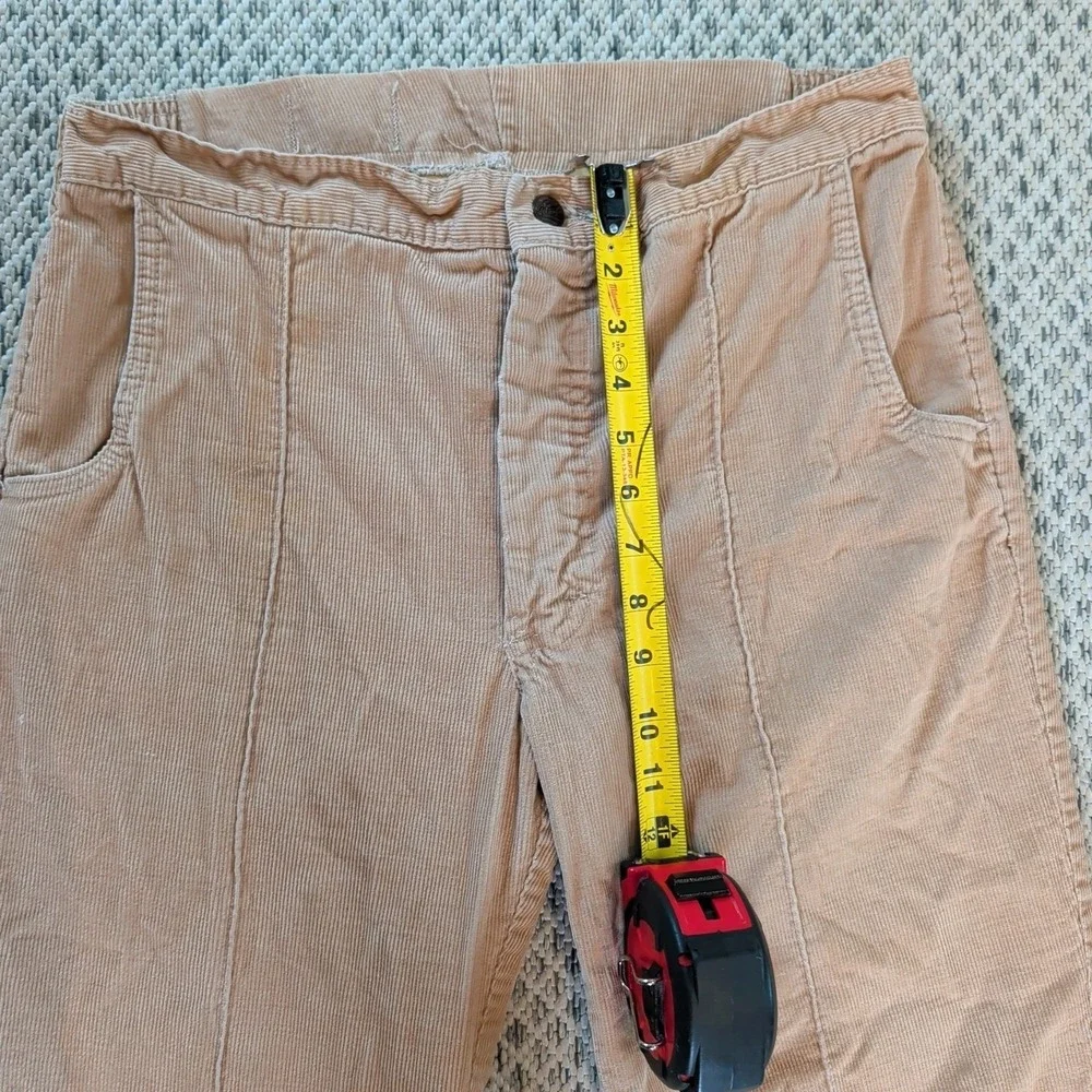 VTG Corduroy Bell Bottoms LIBERTY Tan 70s W30 Bell Flare Hippie Talon Pants RARE
